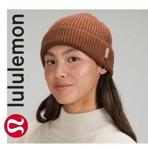lululemon Knit Beanie Hat Wool Blend Chocolate Brown Sz L/XL Cabin Normcore